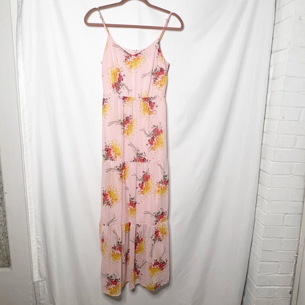 J. Crew Pink Floral Tiered Sleeveless Maxi Dress Size 4